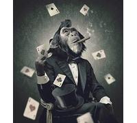 Street Art Vintage Monkey Poker Crazy Play Card Game Money Cash Print Poster Wall Art Image Picture A4