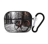 Street Bicycle Earbuds Organizer Shockproof Protective Airpods Pro Cover with Carabiner Clip Anti Fall Carrying Earphone Case Cover for Airpods Pro 2nd Generation Black