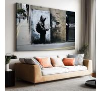 Street boy map cartoon Canvas Wall Art, Waterproof Frameless Canvas Wall Art Prints, 55 x 28 Inch (140 x 70 cm) High-end Pictures for Bedroom Living Room Dormitory Kids Room Wall Decor Painting