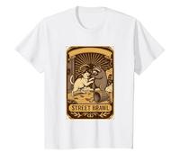 Street Brawl - Funny Graphic Racoon Cat Lover T-Shirt, Youth, White, 2T