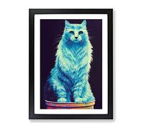 Street Cat Framed Wall Art Print A2 Black