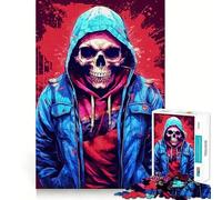 Street Cred Skull for Adults 1000 Piece Puzzle Mind Exercise Toy Gentle Leisure Design Assembly Seasonal Gift 38x52cm