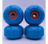 Street Cruising Essential Pack of Four Soft Longboard Skate Wheels (52x32mm) with High Speed Bearings (Blue)