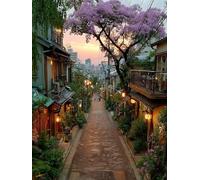 Street Diamond Art, Plant 5D Diamond Painting Kits, DIY Cross Stitch Kits for Adults, Full Drill Crystal Art Pictures for Beginners, Autumn Decorations, Room Decor, Gifts for Women, 20x28in S-5811