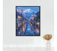 Street Diamond Painting, 5d Diamond Painting Kits for Adults Cherry Blossom Tree, Full Drill Crystal Art Kits for Adults Beginners Cross Stitch Embroidery Crafts Pictures for Gifts 24x32in PJY9 V-C