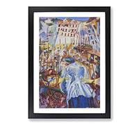 Street Enters The House by Umberto Boccioni Framed Print | A2 Black Framed Wall Art | Ready to Hang | Modern Cityscape Picture | Living Room Bedroom Lounge Office