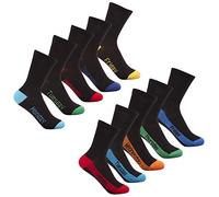 Street Essentials Boys Heel Toe Cotton Rich 5-10 Pairs Socks Blue Red 9-12