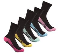 Street Essentials Girls Pack Days of the Week Socks with Coloured Toes & Heels 5 Pack Yellow Mix 9-12
