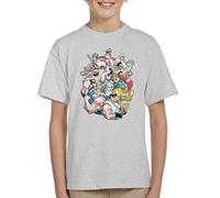 Street Fighter II Character Montage Kid's T-Shirt Heather Grey