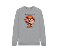 Street Fighter Men's Ryu & Ken Battle Sweatshirt in Light Grey | Size: 2XL Street Fighter Light Grey 2XL