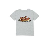 Street Fighter Official Logo Kids' T-Shirt in Grey | Size: Medium Street Fighter Grey M