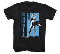 Street Fighter T Shirt Chun LI BW Character Pose Gaming Adult Licensed Black Black3XL