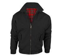 Street Fox Vintage Harrington Adults Jacket Coat Bomber British Made Harrington Classic 1970'S Vintage Retro Mod Skin Scooter Tartan Lining (Medium, Black)