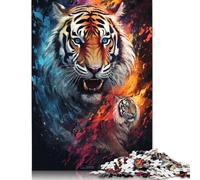 Street Graffiti Colorful Tiger Jigsaw Puzzles for Adults 500 Piece Jigsaw Puzzles for Adults Puzzle 500 Pieces Jigsaws Gifts 500pcs (52x38cm)