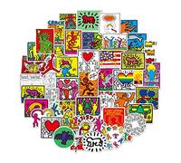 Street Graffiti Visual Art Stickers for Keith Haring 50 Pcs Vinyl Waterproof Stickers for Laptop Water Bottle Skateboard Bike Car Helmet Computer Tablet,Gifts for Teen Kids Adult Boys Girls
