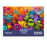 Street GraffitiColossal Jigsaw Puzzles for Adults Doodle A Vast Collection of 1000 Advanced, Seemingly Impossible Challenging Puzzle Game Pieces - A Majestic Gift for Determined Adult And Young Adult