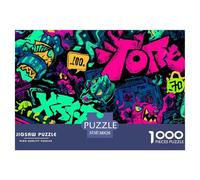 Street GraffitiDynamic Jigsaw Puzzles for Adults Doodle Offering 1000 Advanced And Challenging Puzzle Games Designed for Both Women And Men - These High-Engagement Jigsaw Puzzles Are Perfect for Adult
