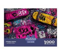 Street GraffitiElegant Jigsaw Puzzles for Adults Doodle Presenting 1000 Advanced And Challenging Educational Games Designed for Women And Men Alike - These Jigsaw Puzzles Are Ideal for Ad