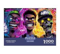 Street GraffitiInteractive 1000-Piece Jigsaw Puzzles for Adults Doodle Brimming with Challenging Puzzle Games for Both Genders - These Interactive Jigsaw Puzzles Are Made for Adults And Kids Age 12 Ye