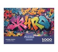 Street GraffitiInteractive 1000-Piece Jigsaw Puzzles for Adults Doodle Brimming with Challenging Puzzle Games for Both Genders - These Interactive Jigsaw Puzzles Are Made for Adults And Kids Age 12 Ye