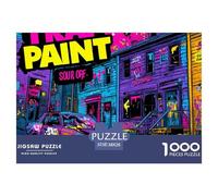 Street GraffitiPhenomenal 1000-Piece Jigsaw Puzzles for Adults Doodle The Definitive Encounter with Impossible, Hard, Difficult Challenging Puzzle Games - This Is The Crowning Gift Jigsaw Puzzles for