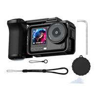 Street Grip Vlog Mount Camera Grip for DJI Osmo Action 6, Rabbit Cage Holder with Adjustable Shutter/Cold Shoe Expansion for Multi-Scene Shooting