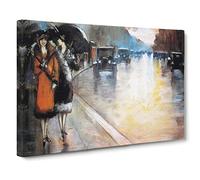 Street In Berlin By Lesser Ury Classic Painting Canvas Wall Art Print Ready to Hang, Framed Picture for Living Room Bedroom Home Office Décor, 24x16 Inch (60x40 cm)