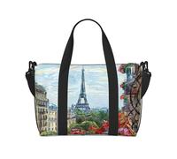 Street in Paris Town Hand Travel Bag - Lightweight and Versatile Travel Companion with Spacious Design, Multi-Purpose Bag, Luggage Bag, Beach Bag, Gym Bag, Sports Bag