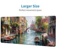 Street Large Mouse Mat 900x300x3 mm, Extended Gaming Mouse Pad Small Town Desk Mat With Stitched Edges, Adults Mousepad Non Slip Rubber Base, Waterproof Soft Cloth Desk Pad for Home Office Decor 7-9
