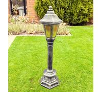 Street Light Garden Statue for Dogs to Pee On,Puppy Pee Post Training Tool Street Lamp Resin Statue,Indoor Outdoor Street Lights Decor Figurines for Yard Art and Garden Lawn,The （Silver）