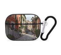 Street of Italy Airpod Pro Case AirPods 2 Case for Women Hard Shell Protective Cover with Carabiner Keychain Compatible with AirPods Case 2nd 1st Generation, Front LED Visible Black