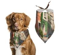 Street of Italy Printed Pet Scarf Polyester Triangle Scarf - One Size (27.6in X 11.8in)