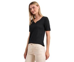 Street One Basic T-Shirt with Heart Cut-Out Black 40