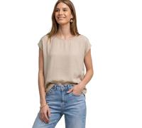Street One Dropped Shoulder Blouse Shirt with Crew Neck Clay Sand 34