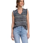 Street One Frozen Wave 38 Blouse Top with V-Neck and Ruffles
