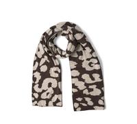 Street One Ladies Long Fine Knit Scarf with Leo Pattern | auburn brown a