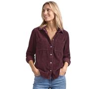 Street One Long Sleeve Corduroy Shirt Blouse with Buttons Rustic Rouge 34