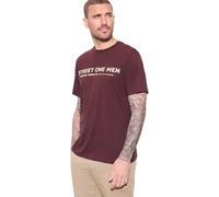 Street One Men T-Shirt with Logo Print Burnt Crimson Red L