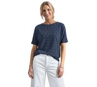 Street One Shirt with Boat Neck and Elastic Waistband Ashen Blue 38