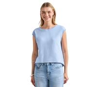 Street One Shirt with Crew Neck and Ribbed Details Cashmere Blue 38