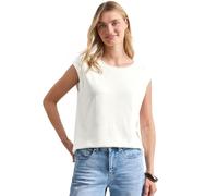 Street One Shirt with Crew Neck and Ribbed Details Off White 42
