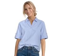 Street One Short Sleeve Chambray Blouse with Shirt Collar Original Blue 36