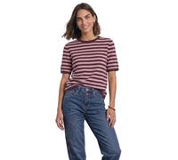 Street One Short Sleeve Pullover with Crew Neck and Stripes Rustic Rouge Mel. 38