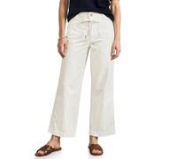 Street One Straight Leg Trousers in Washed Look, Off White, 38