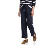Street One Straight Leg Trousers with Turn-Up Detail Deep Blue 38