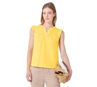 Street One Studio Blouse Shirt with Split Neck and Tape Details Snap Yellow 42