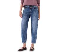 Street One Studio High Waist Barrel Leg Jeans in Loose Fit Authentic Mid Blue Washed 34
