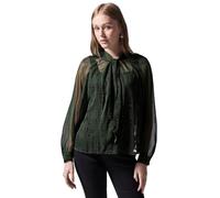 Street One Studio Women's F345218 Raglan Chiffon Blouse w tie Detail, Oil Green, 14