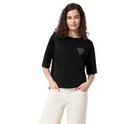 Street One Studio T-Shirt with Heart Print in Leo Look Black 38