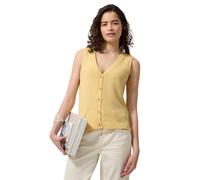 Street One Studio Vest with V-Neck in Knitted Look, Snap Yellow, 46